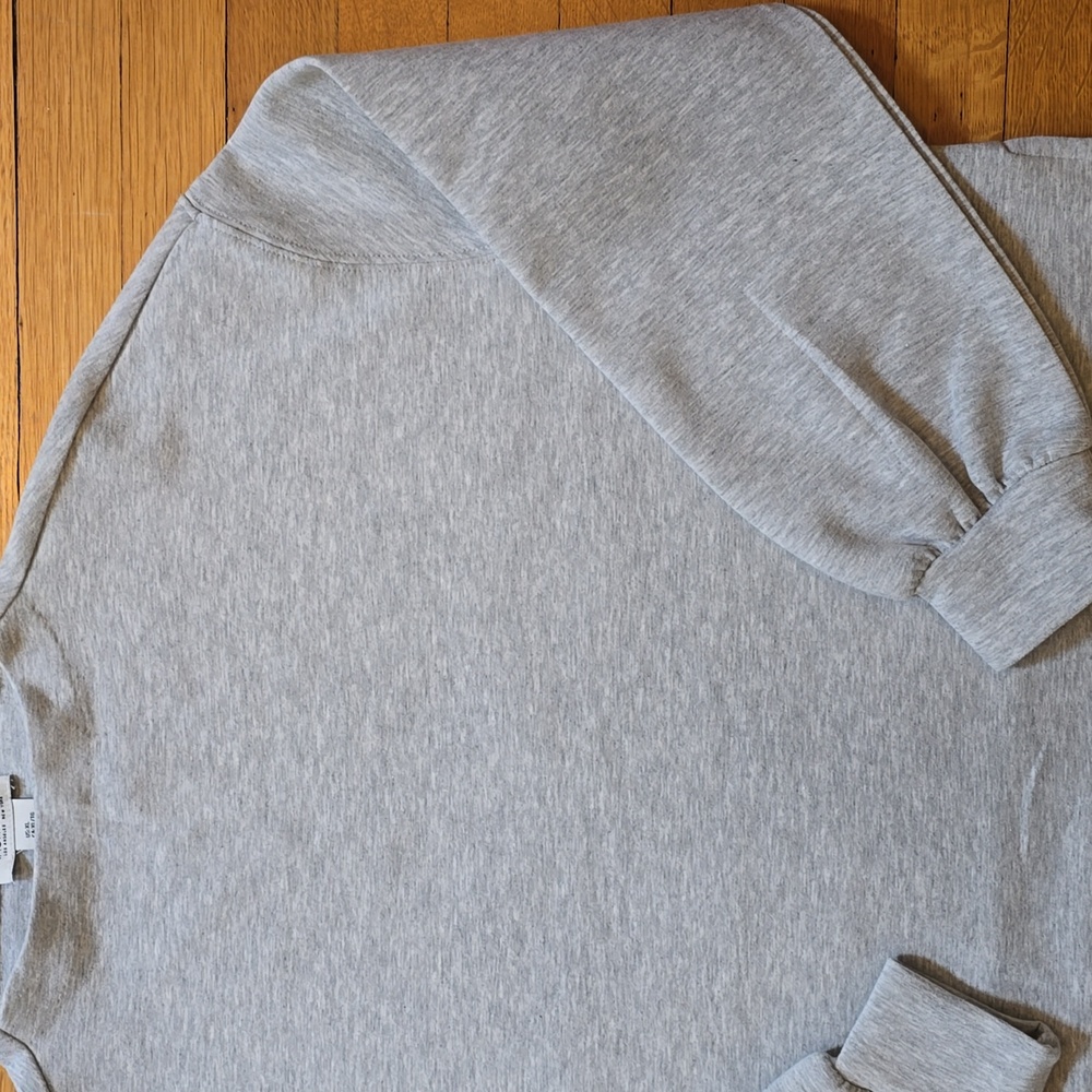 Rachel Zoe, Mockneck Boxy Drop Shoulder Sweatshirt, Gray, EUC, Women's XL - Picture 6 of 14